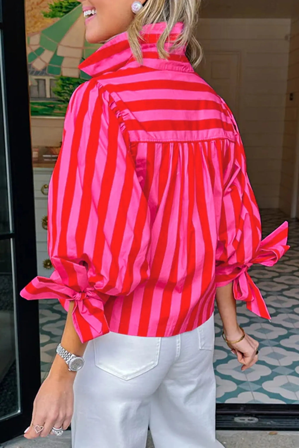 Chemise femme  rayée rouge Dear-Lover Dropshipping