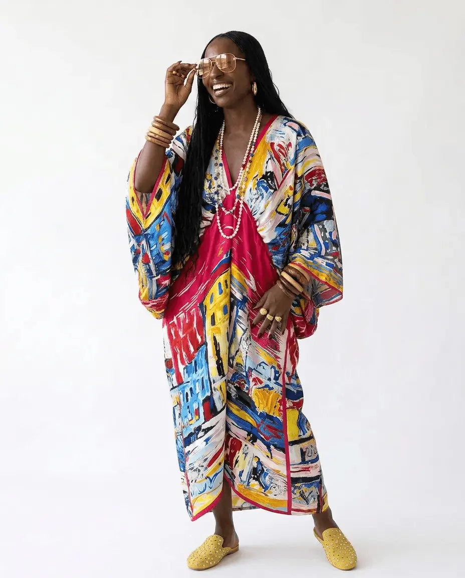 Lively Printed Bohemian Maxi Dress-1