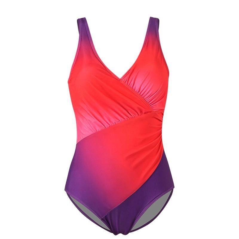 Maillot de bain une pièce dégradé rose et violet, style féminin et élégant pour l'été