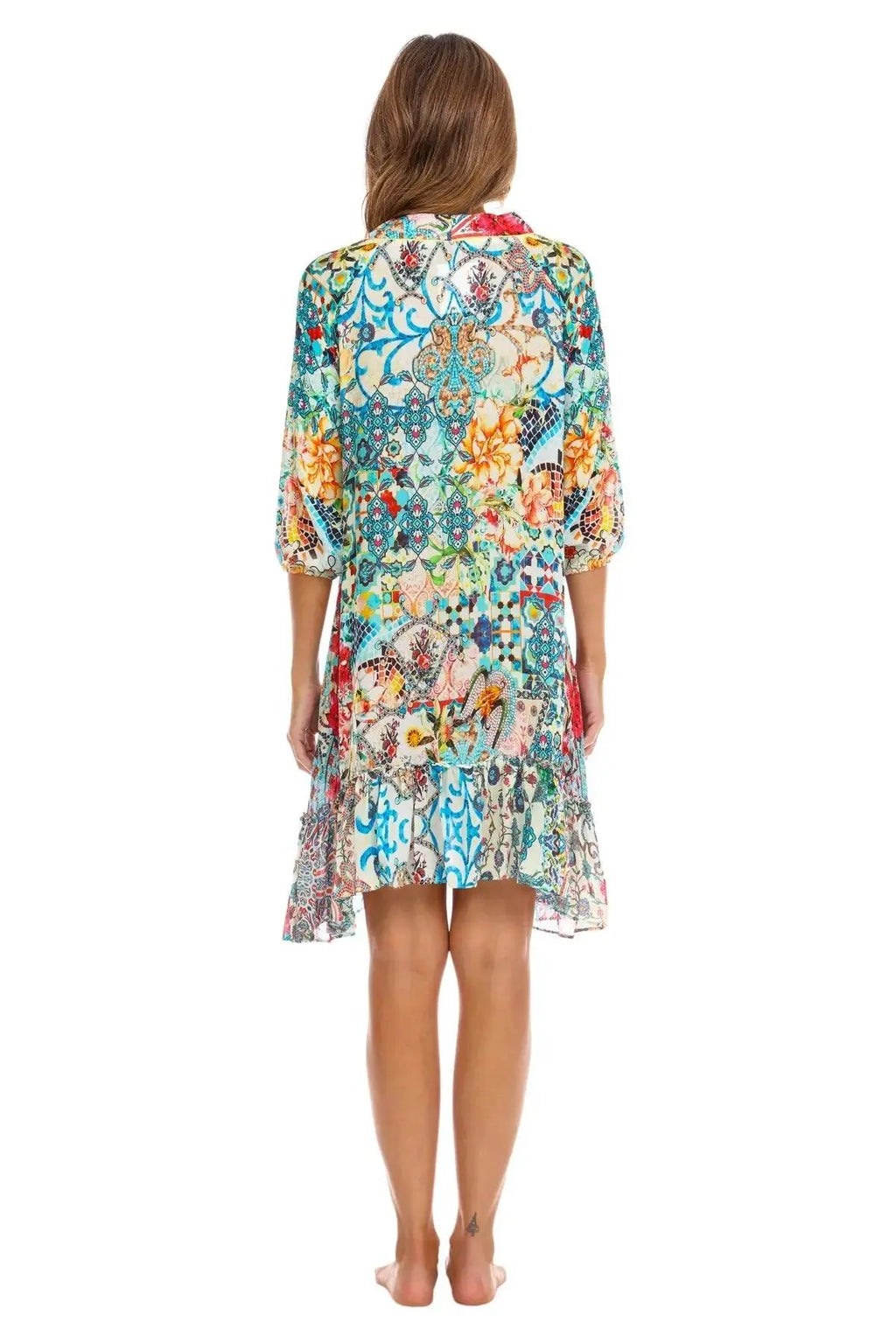Women Bohemian Vintage Printed Ethnic Style Summer Dress-3