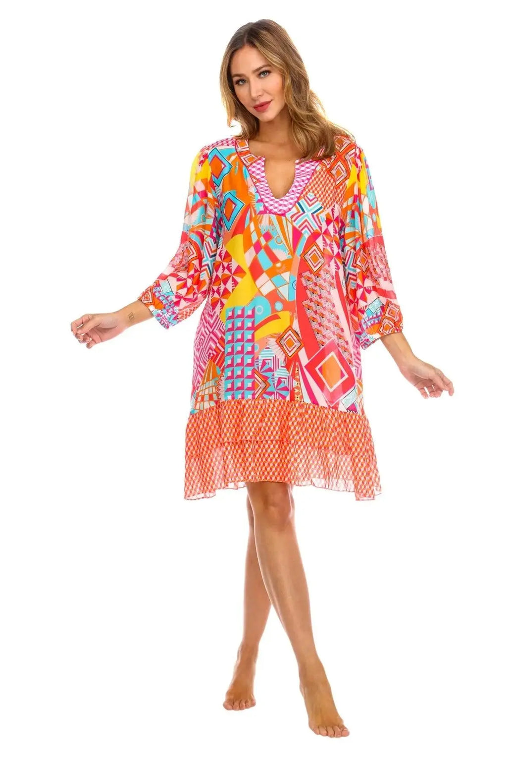Women Bohemian Vintage Printed Ethnic Style Summer Dress-0