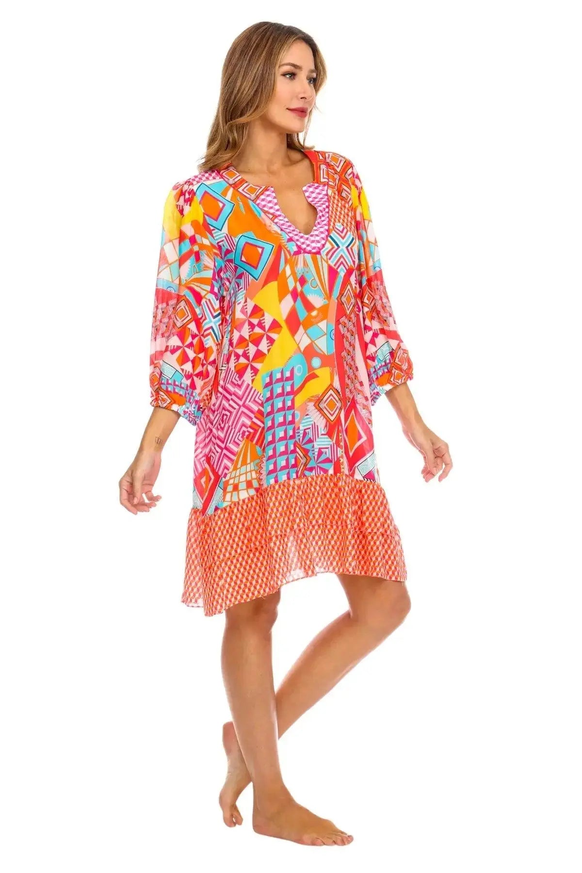 Women Bohemian Vintage Printed Ethnic Style Summer Dress-1