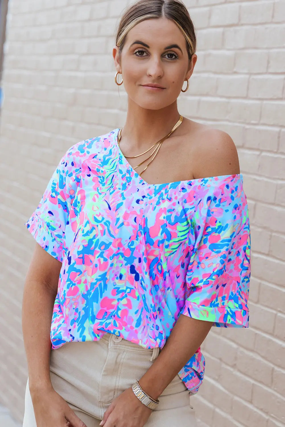 tee floral ample peint Dear-Lover Dropshipping