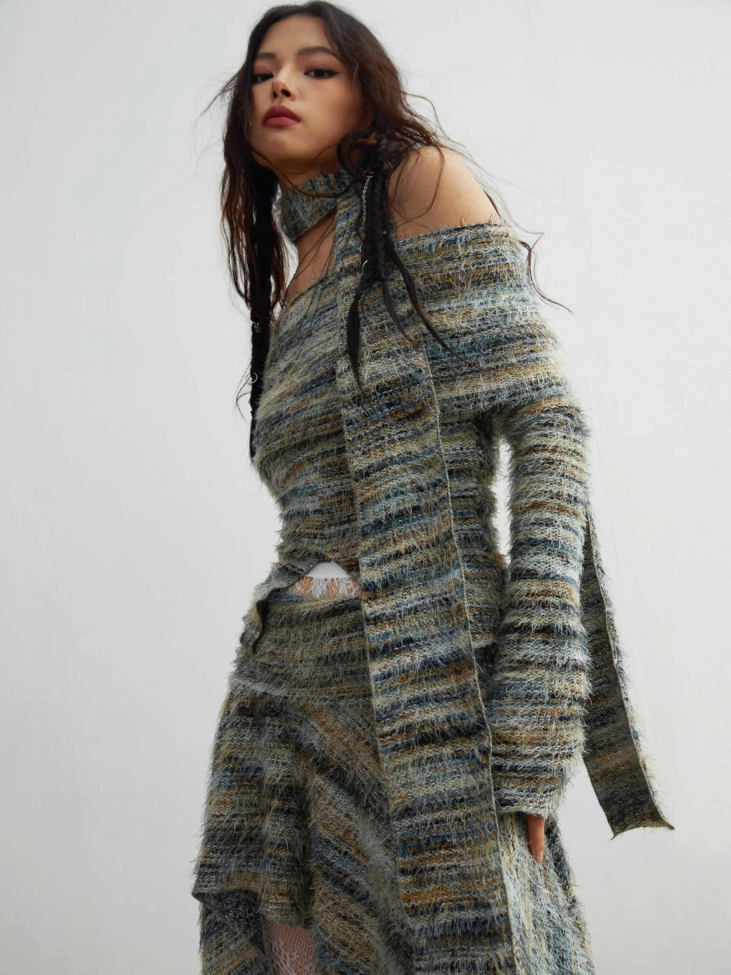 Slack Knit Top Overskirt Female Dropsure