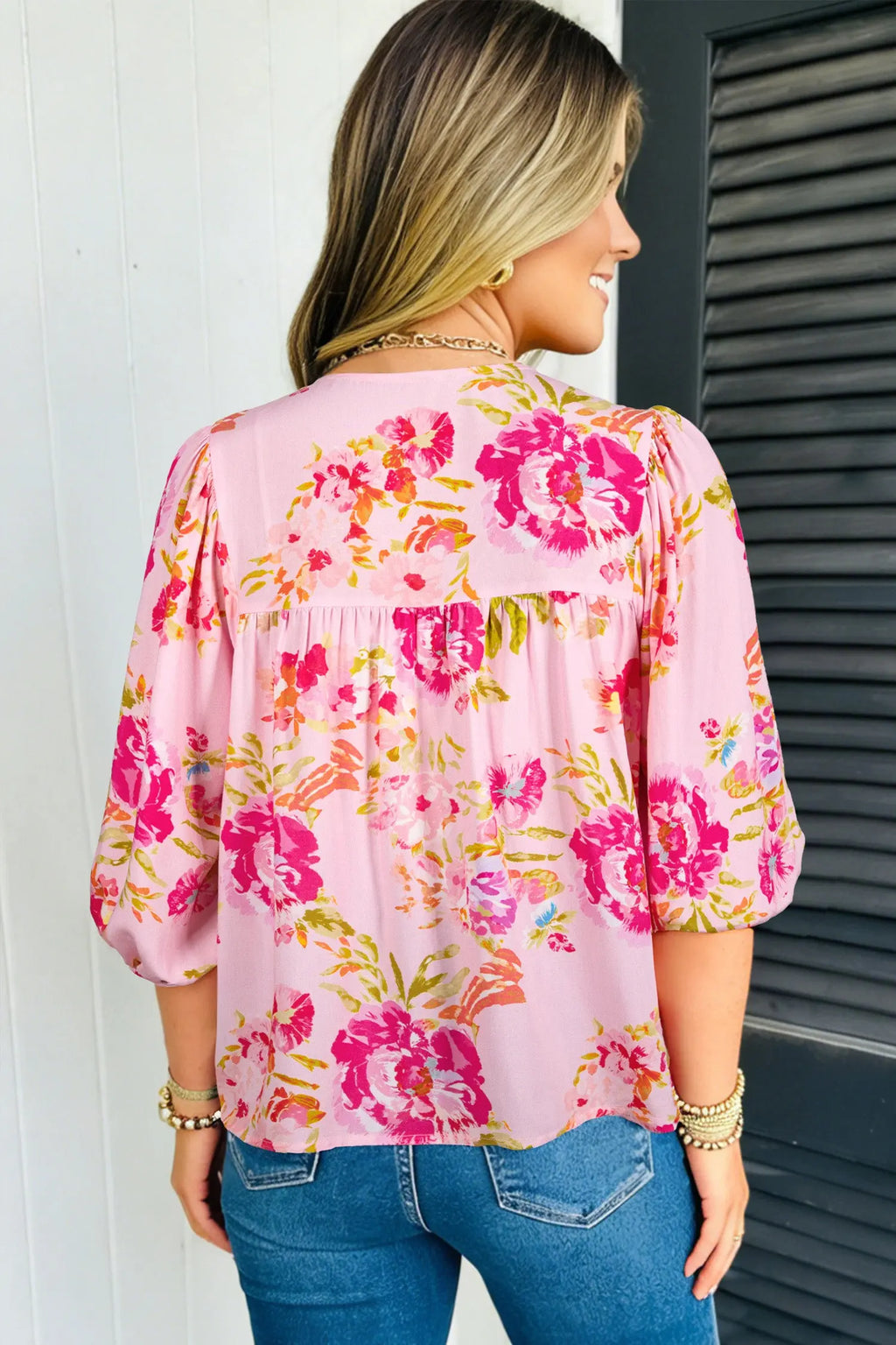 blouse fleurie rose Dear-Lover Dropshipping