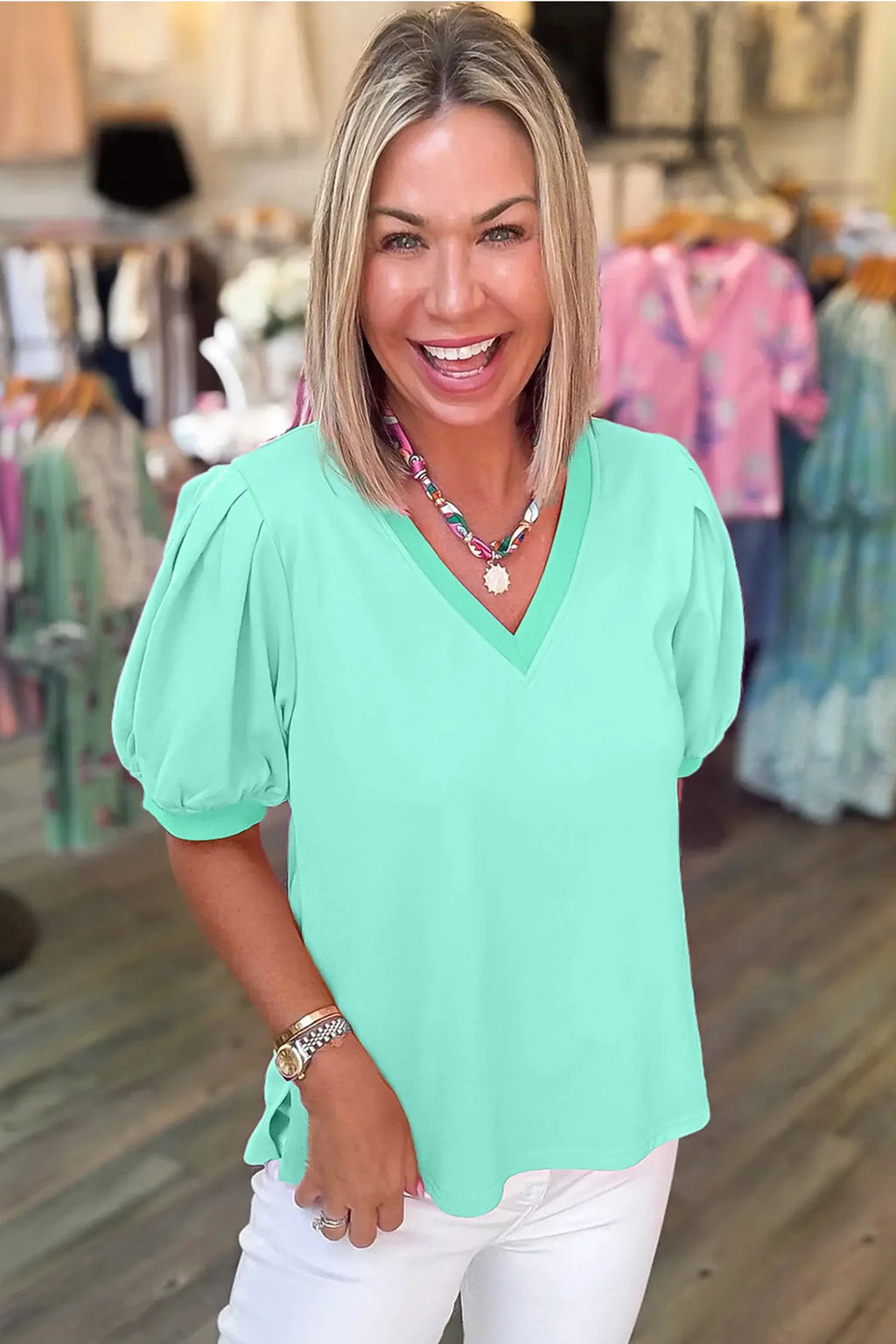 Blouse  col V bonbon Dear-Lover Dropshipping