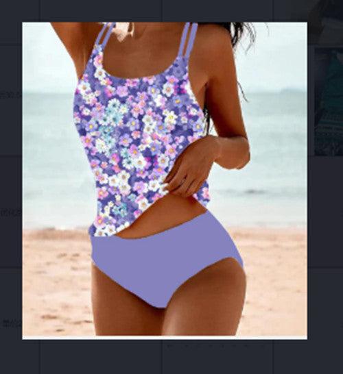 Maillot de bain une pièce floral violet pour plage, mode féminine été