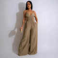 Combinaison bohème verte claire à manches courtes, taille élastiquée, style féminin élégant