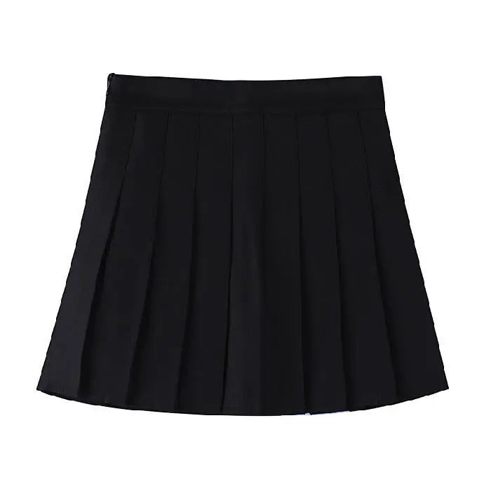 Jupe plissée noire courte, style féminin élégant, mode femme