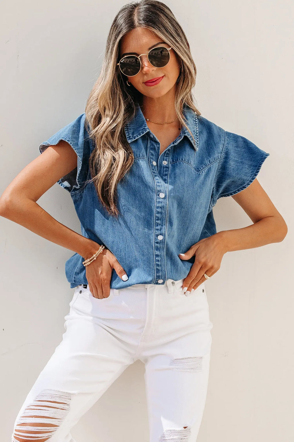 chemise en denim bleue Dear-Lover Dropshipping