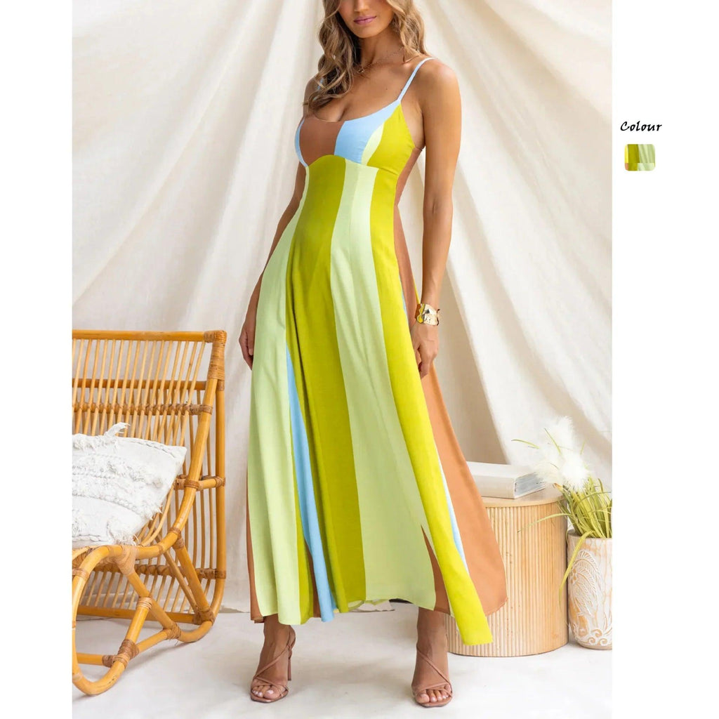 Robe bohème verte claire à broderies florales, manches courtes, taille élastiquée, style féminin élégant