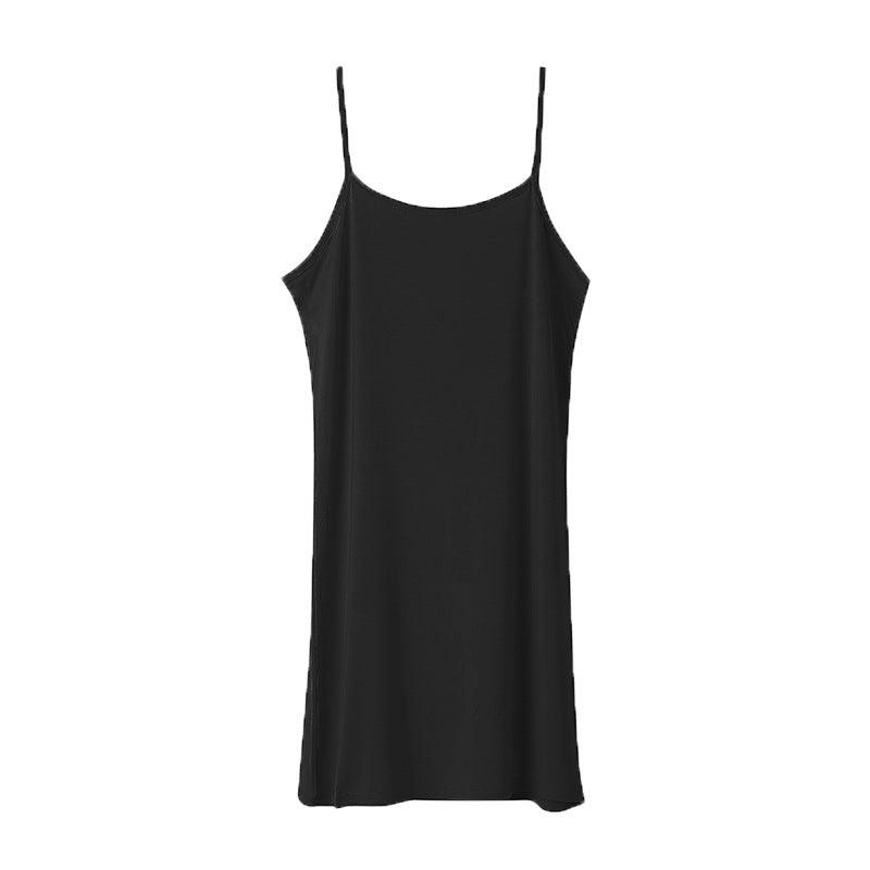 Robe noire à bretelles fines, style féminin et élégant pour toutes les occasions