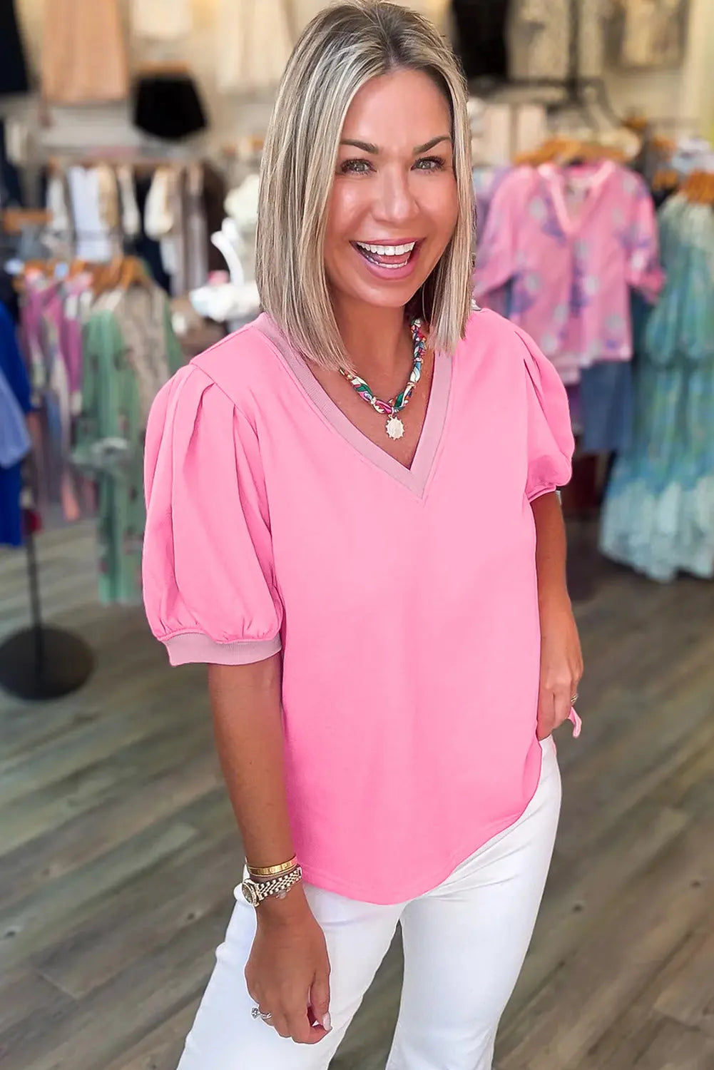 Blouse  col V bonbon Dear-Lover Dropshipping