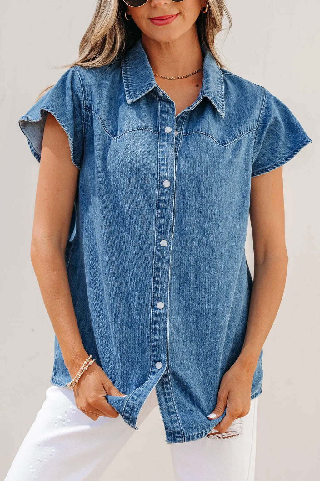 chemise en denim bleue Dear-Lover Dropshipping