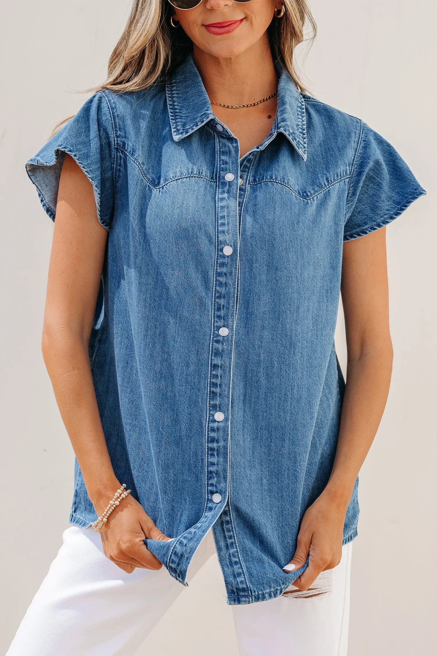 chemise en denim bleue Dear-Lover Dropshipping