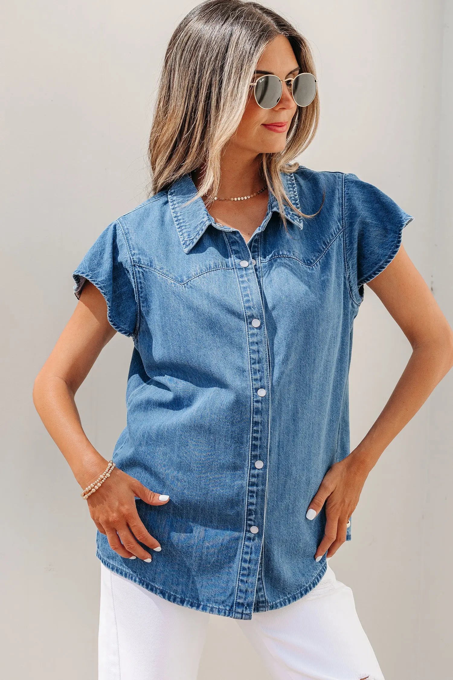 chemise en denim bleue Dear-Lover Dropshipping