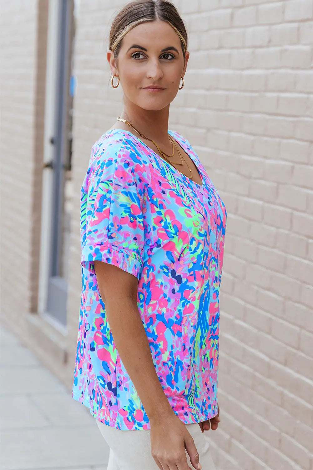 tee floral ample peint Dear-Lover Dropshipping