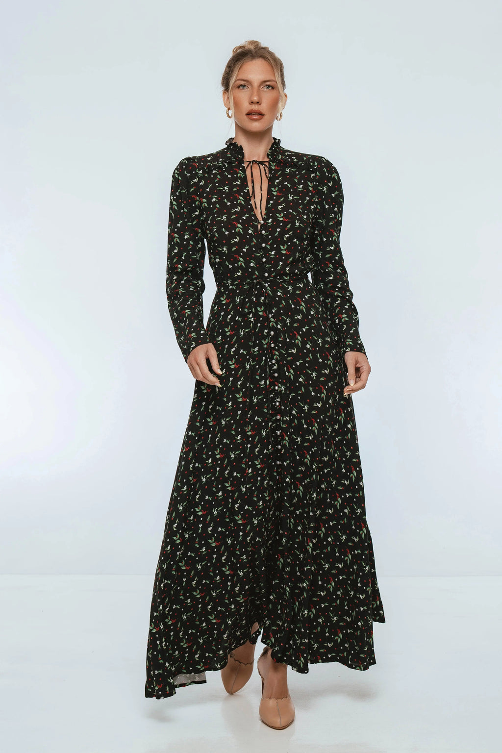 Poeme Long Sleeve Maxi Dress-3