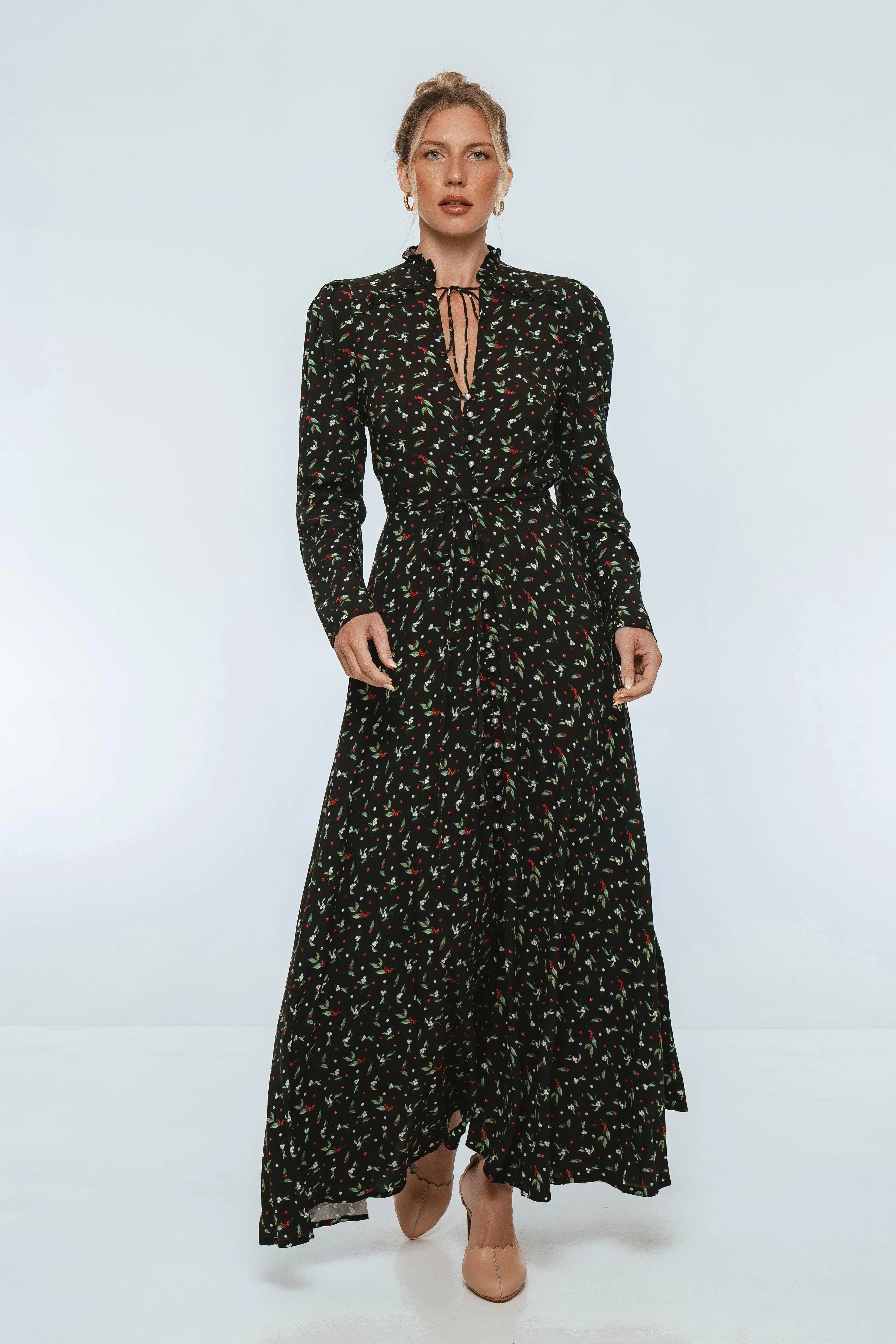 Poeme Long Sleeve Maxi Dress-3
