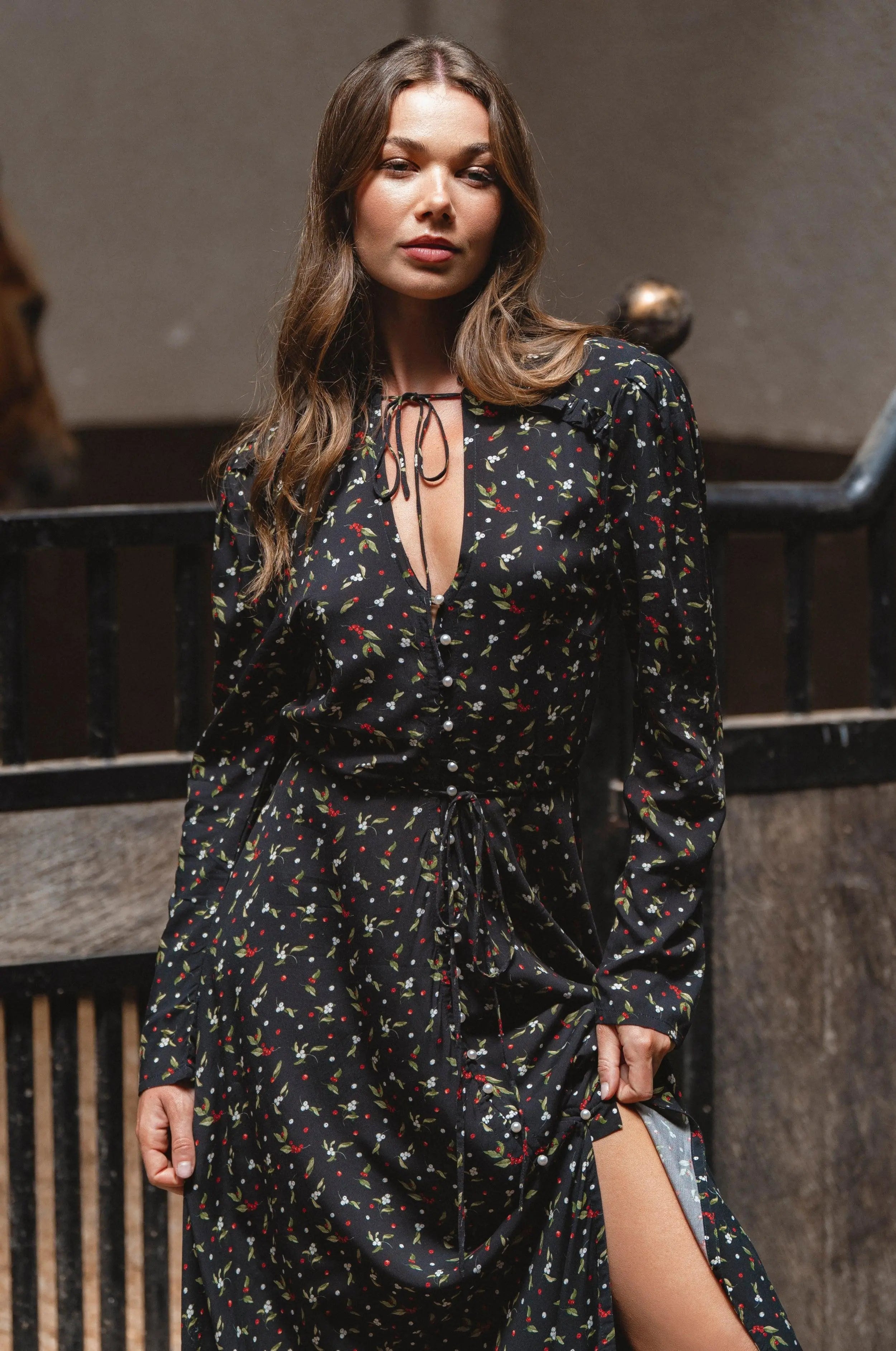 Poeme Long Sleeve Maxi Dress-2