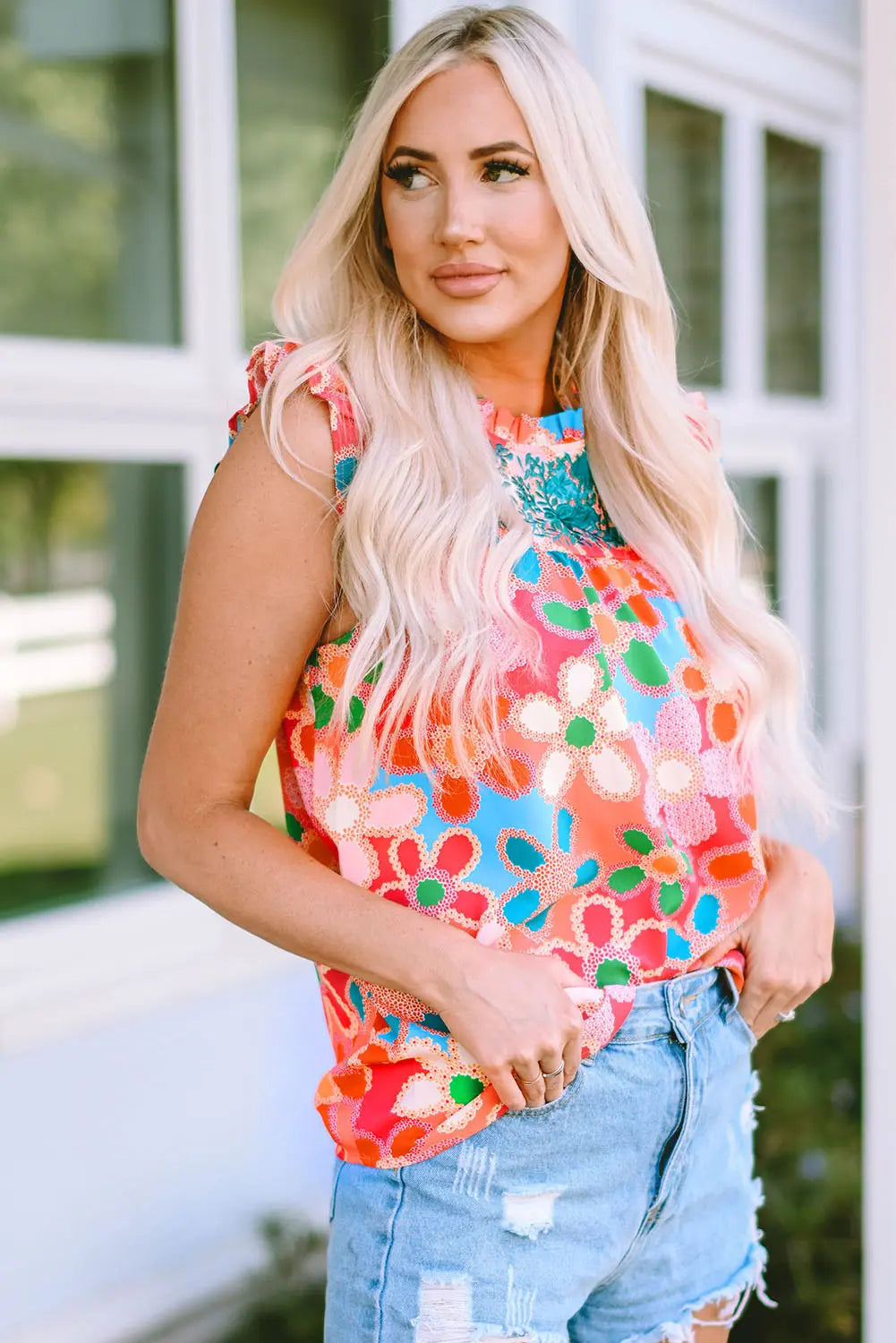 haut fleuri brodé rose Dear-Lover Dropshipping