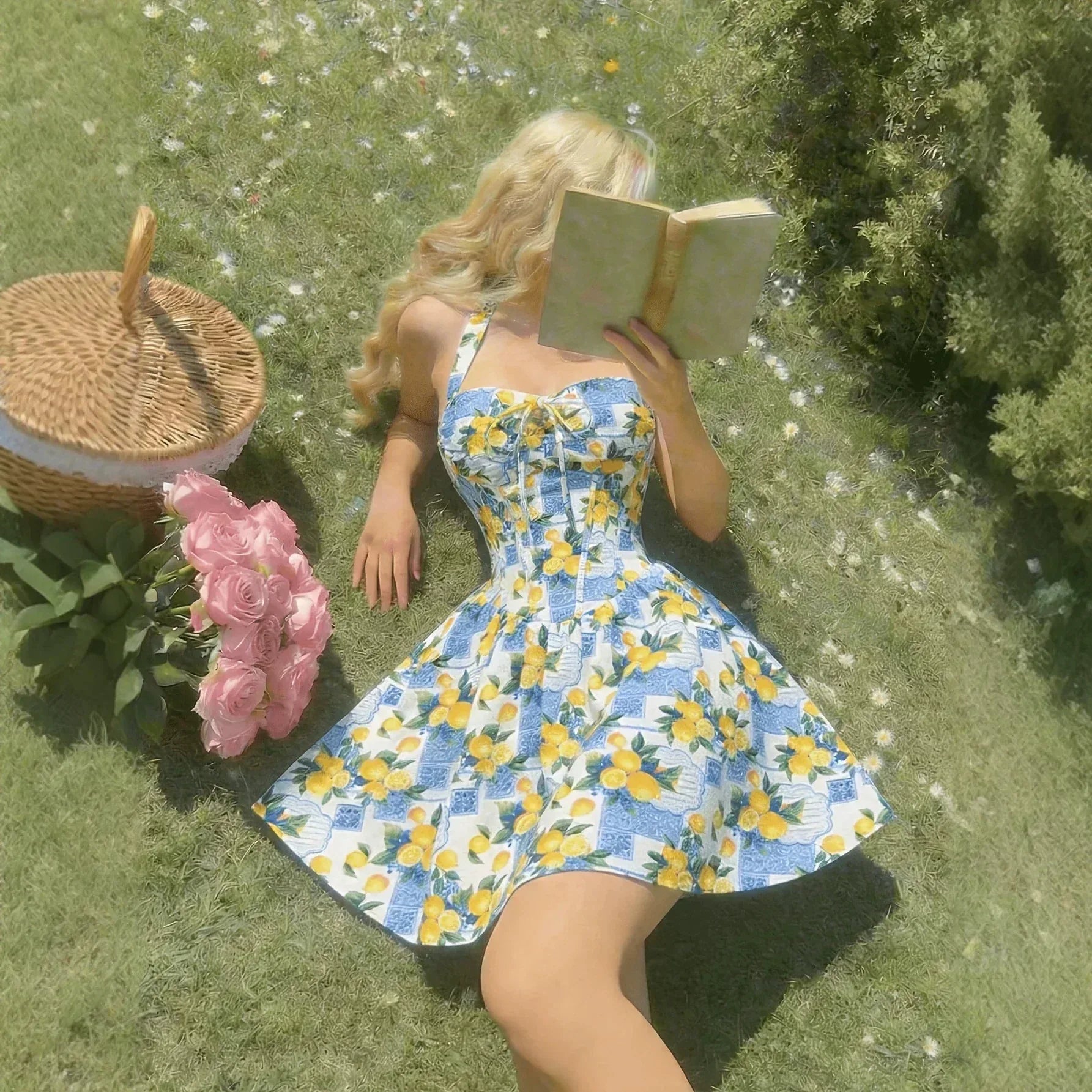 Robe bohème verte claire à broderies florales, manches courtes, taille élastiquée, style féminin élégant