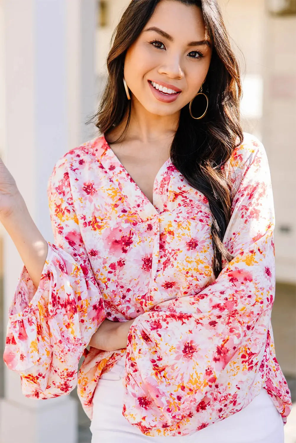 blouse fleurie rose Dear-Lover Dropshipping
