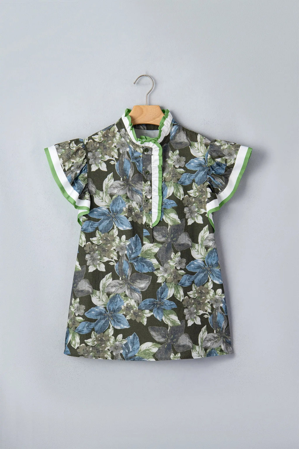 blouse fleurie verte Dear-Lover Dropshipping