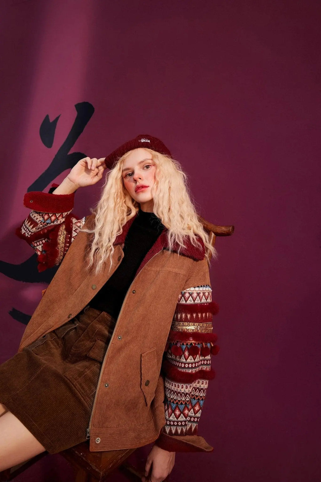 Bohemia Corduroy Single Breasted Casual Padded Coat Women,Winter ELF Full Sleeve Korean Female Warmness Outwears-3