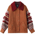 Bohemia Corduroy Single Breasted Casual Padded Coat Women,Winter ELF Full Sleeve Korean Female Warmness Outwears-0