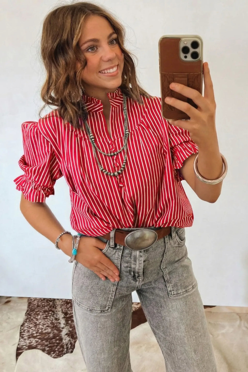 blouse rayée à volants Dear-Lover Dropshipping