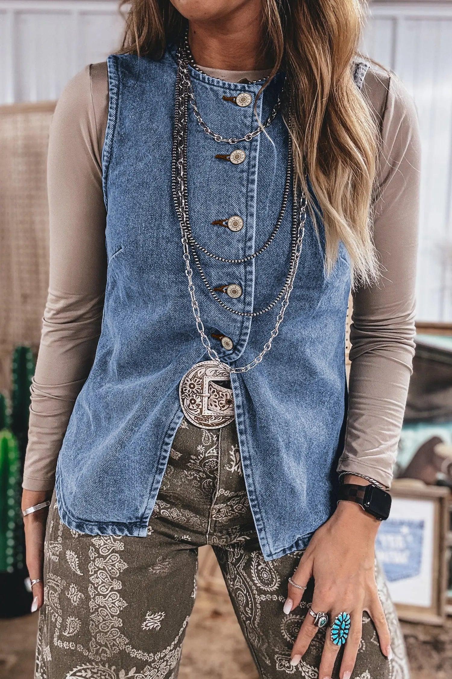 gilet en denim noir Dear-Lover Dropshipping