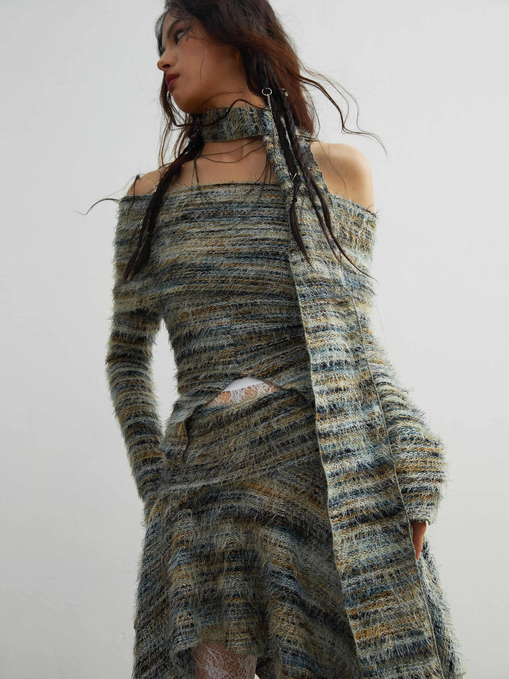 Slack Knit Top Overskirt Female Dropsure