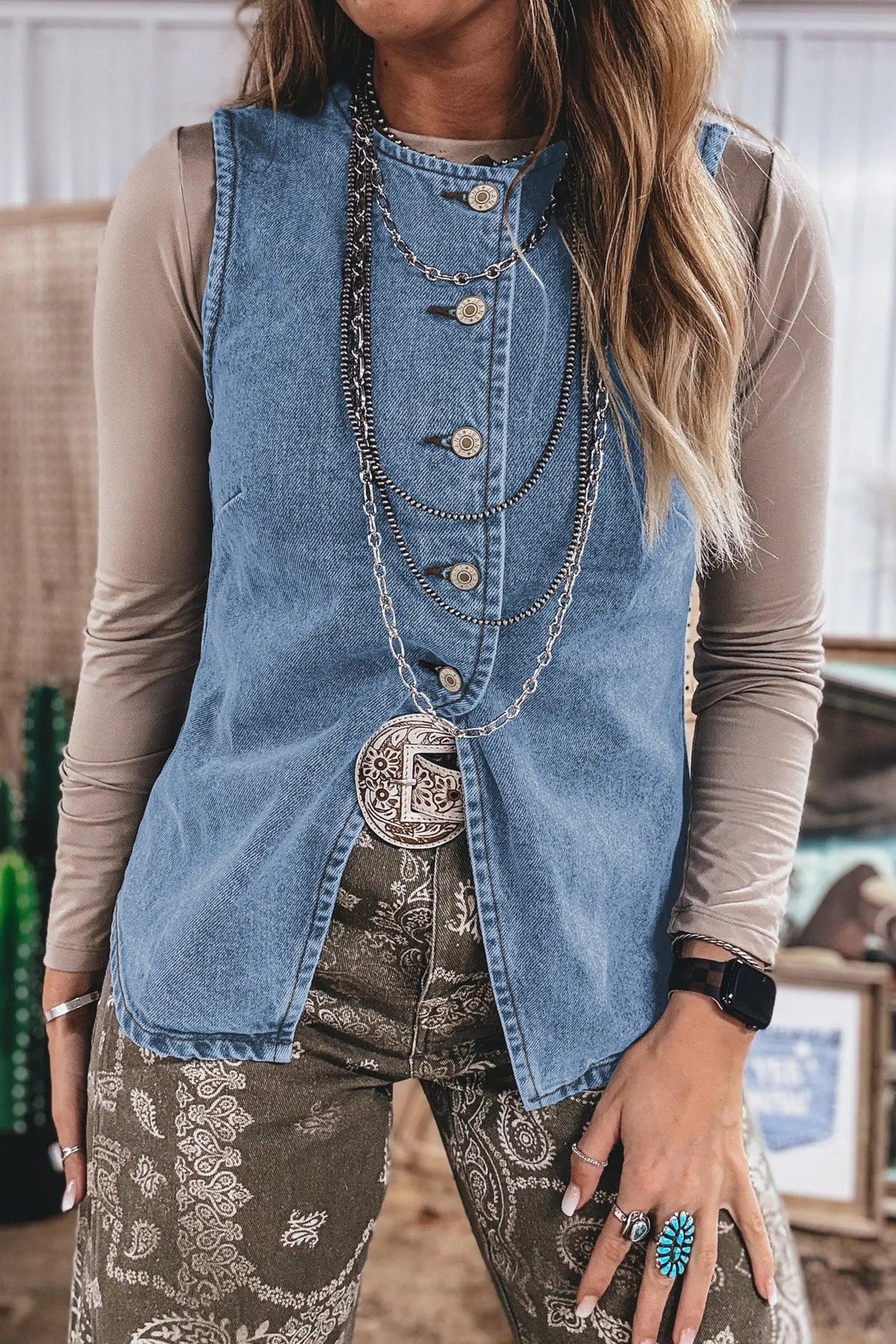 gilet en denim noir Dear-Lover Dropshipping