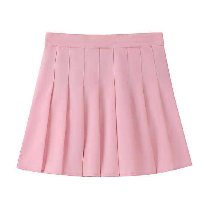 Jupe rose plissée courte, style féminin élégant, mode femme