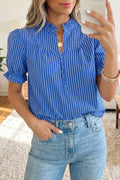 blouse rayée à volants Dear-Lover Dropshipping
