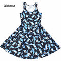 Girls Slim Women Dress Digital Print Submarine shark jump dress Summer Sleeveless Beach DRESS vestidos-0