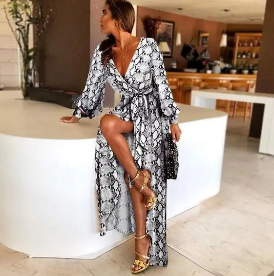 Womens Maxi Dress Sexy Paisley Party Dress Robe Clubwear-5