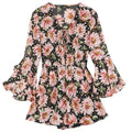 Floral Print Casual Women Vintage Dress,Summer Ruffle Full Sleeve Sweety Ladies Bohemia Holiday Beach Dress-0